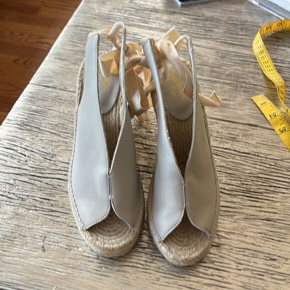 Seychelles Gray Leather Back Tie Espadrilles sz 7 NWOT - Picture 2 of 5